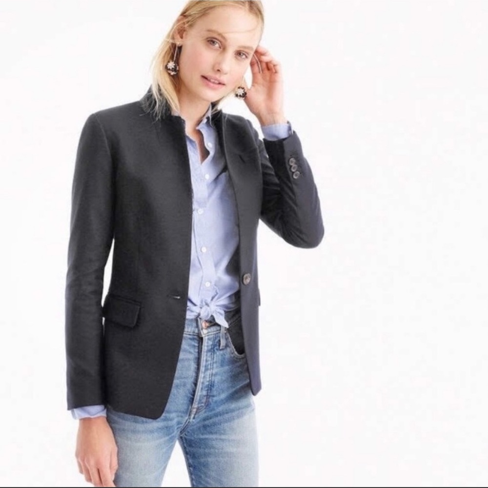 J.Crew Regent Blazer Wool Gray B0323 Work Career